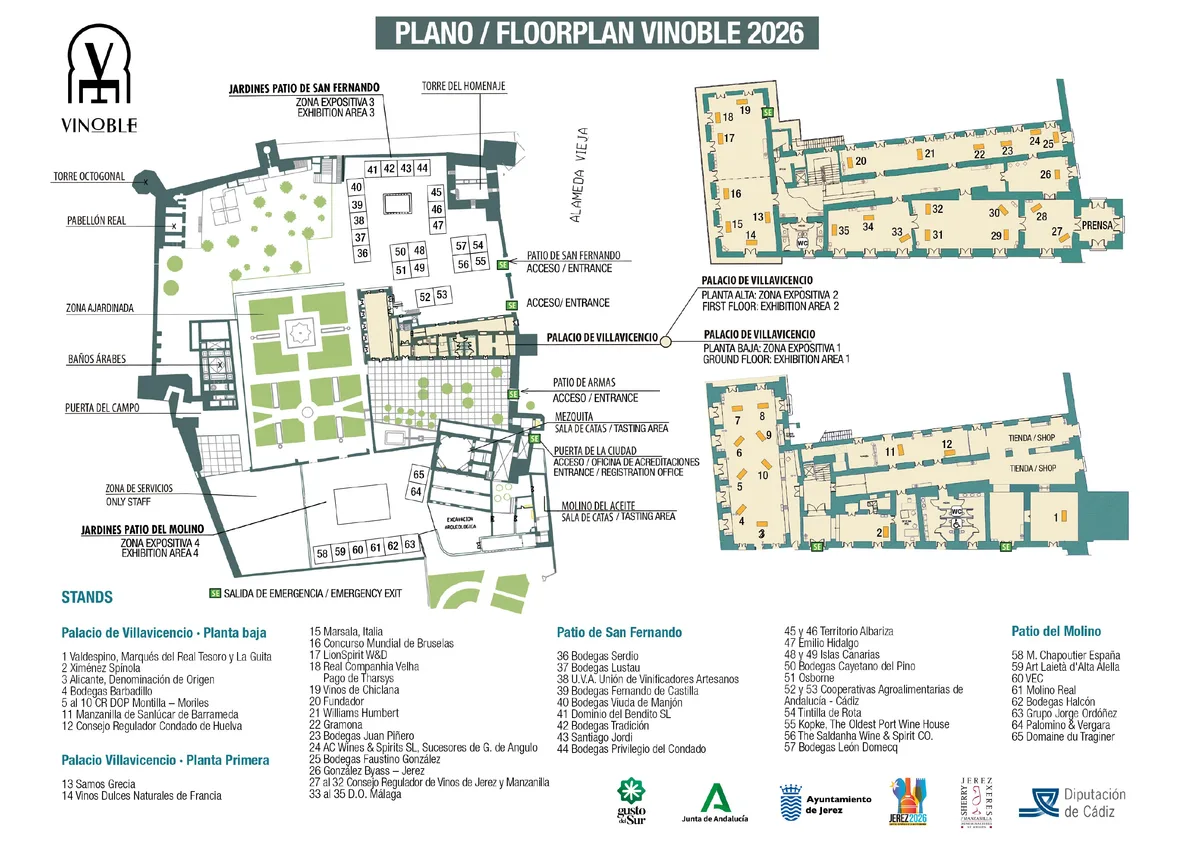 Plano interactivo de Vinoble 2026 con los expositores marcados